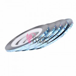Banda decorativa de unghii 1mm Albastru deschis cu reflexii